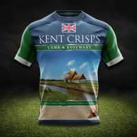 Football t-shirt with Kent Crisps Lamb & Rosemary design